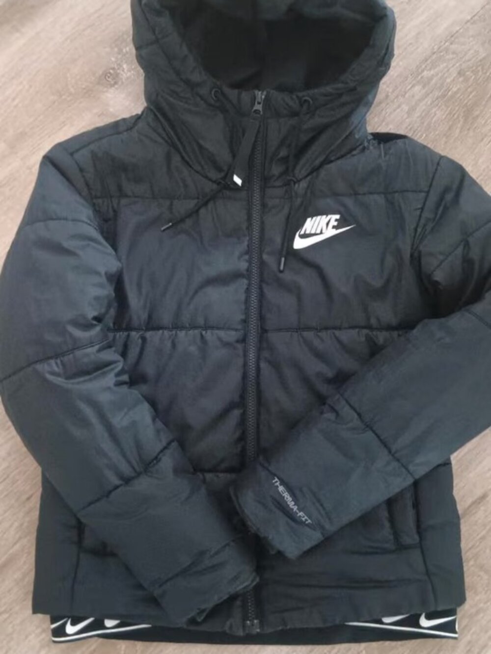 Nike Therma-FIT Hooded Puffer Jacket — Black, Size XS